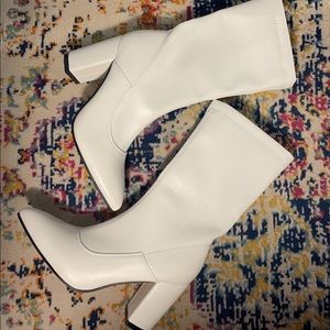 White GOGO Boots by Shein
